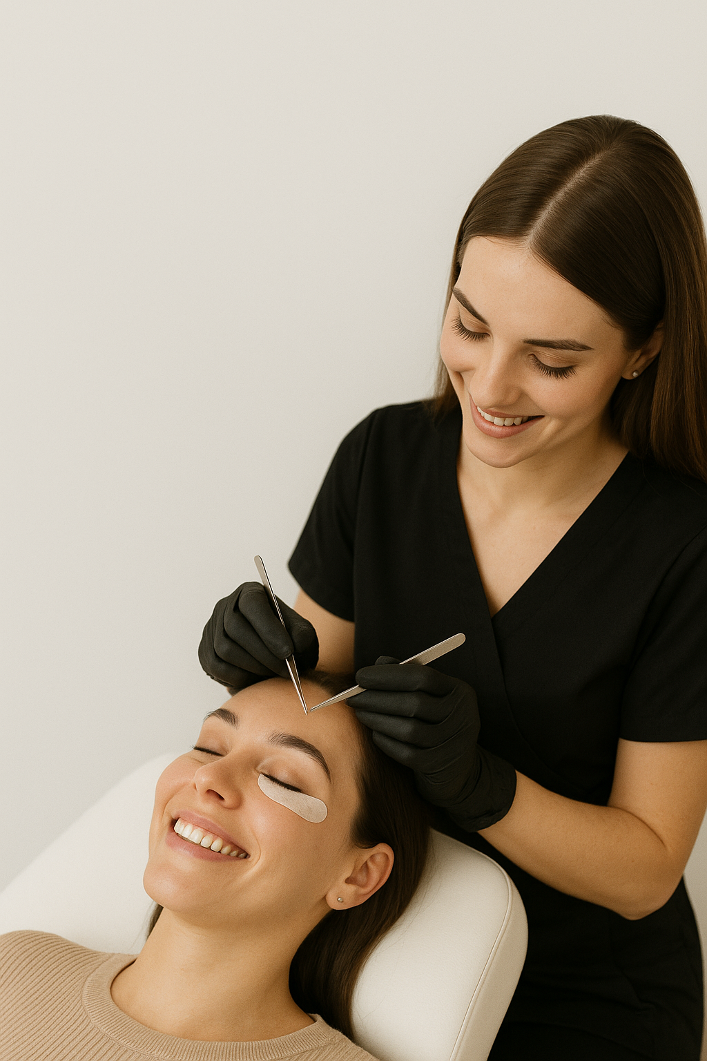 Cliente feliz recibiendo tratamiento Blink PRO